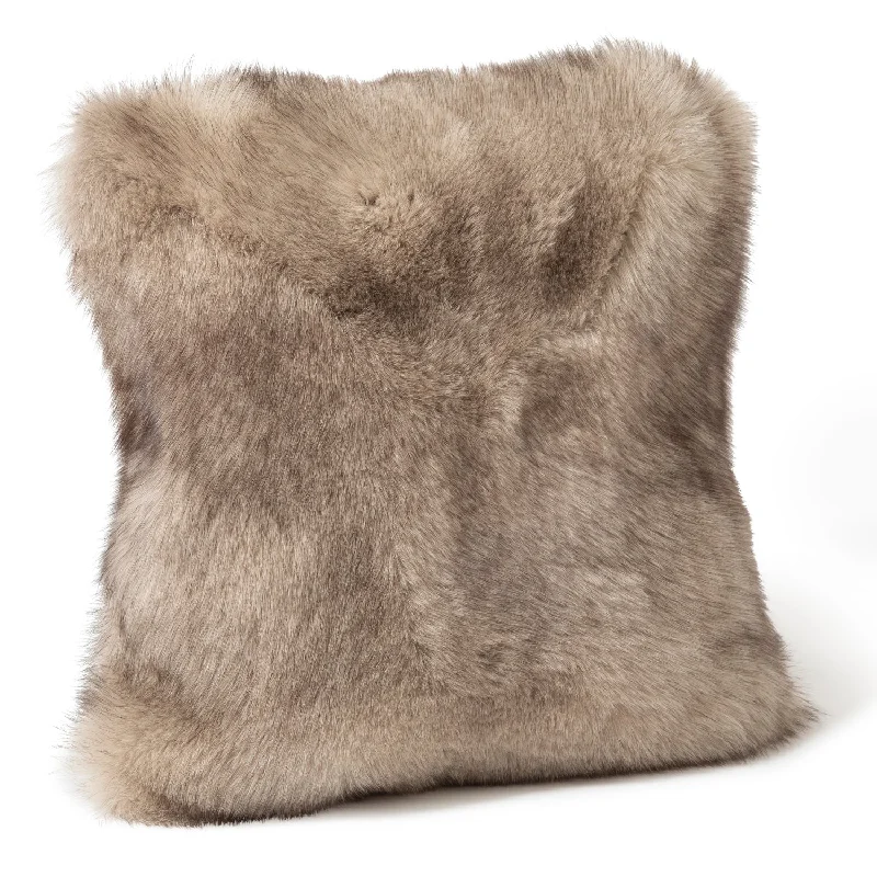 Volpe Dyed Finland Fur and Cashmere Pillow- Stone