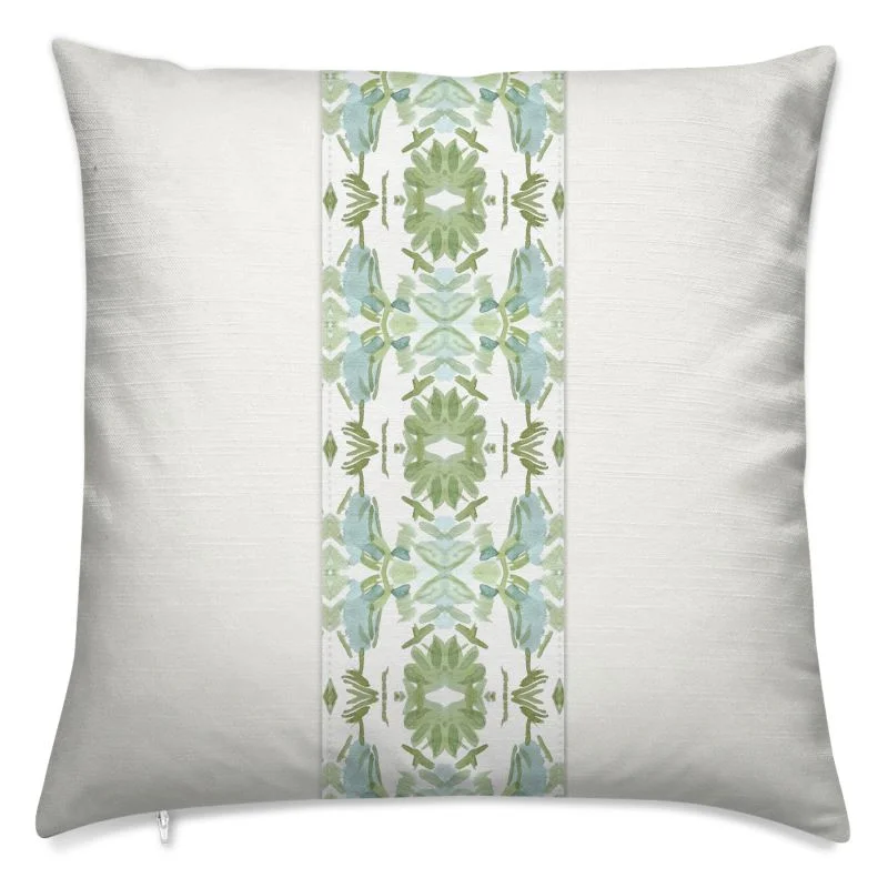 Wildflowers I Sage Green & Blue Luxury Panel Pillow