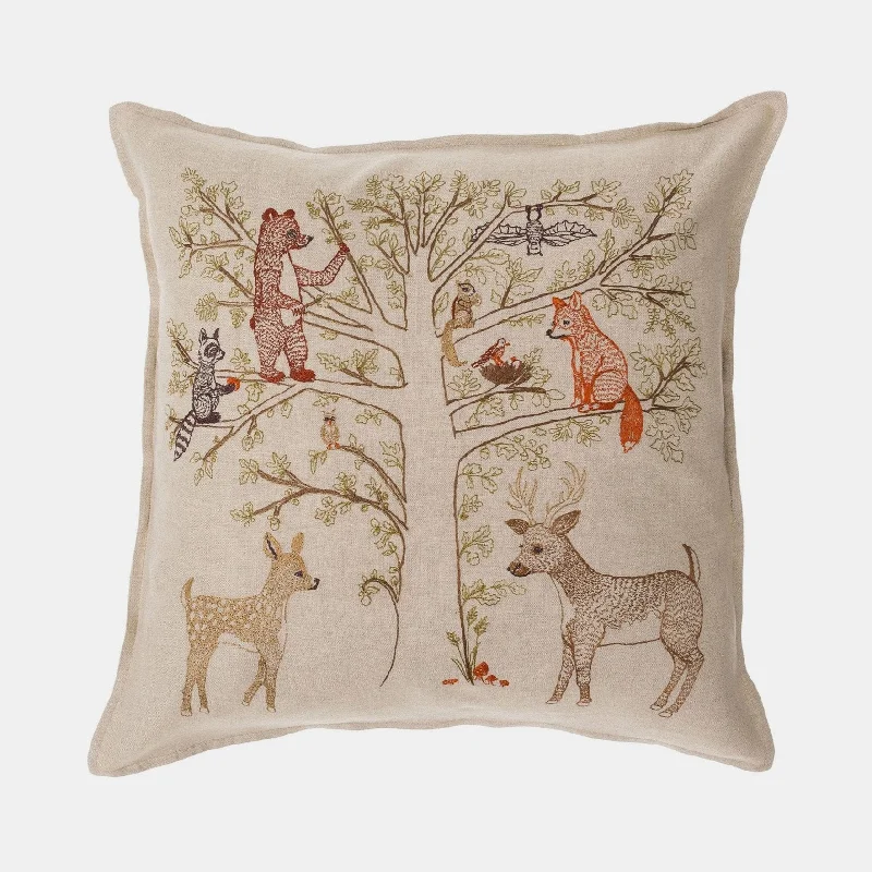 Woodland Living Tree Square Pillow