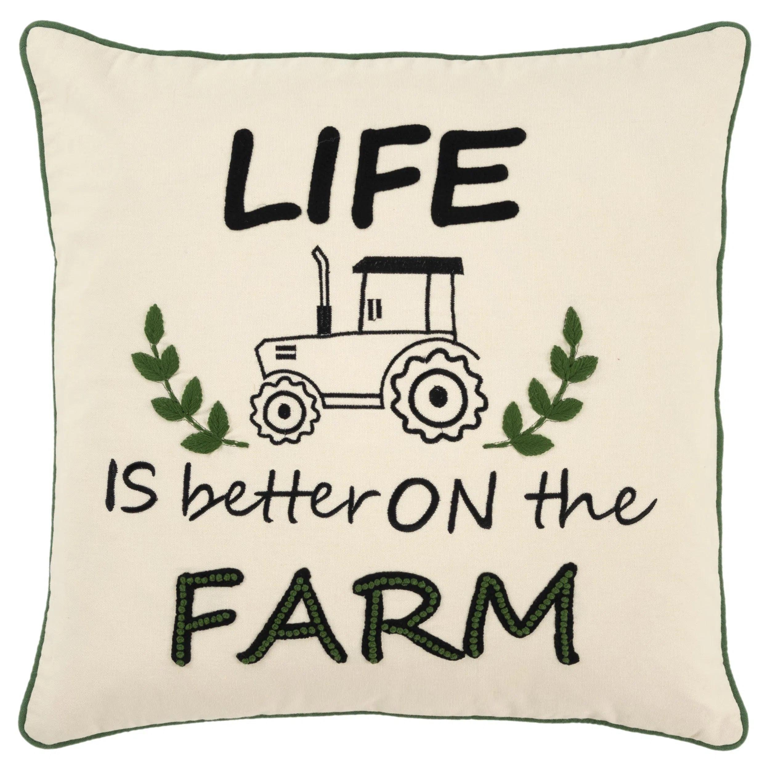 Yara Farm life Throw Pillow With Down Insert