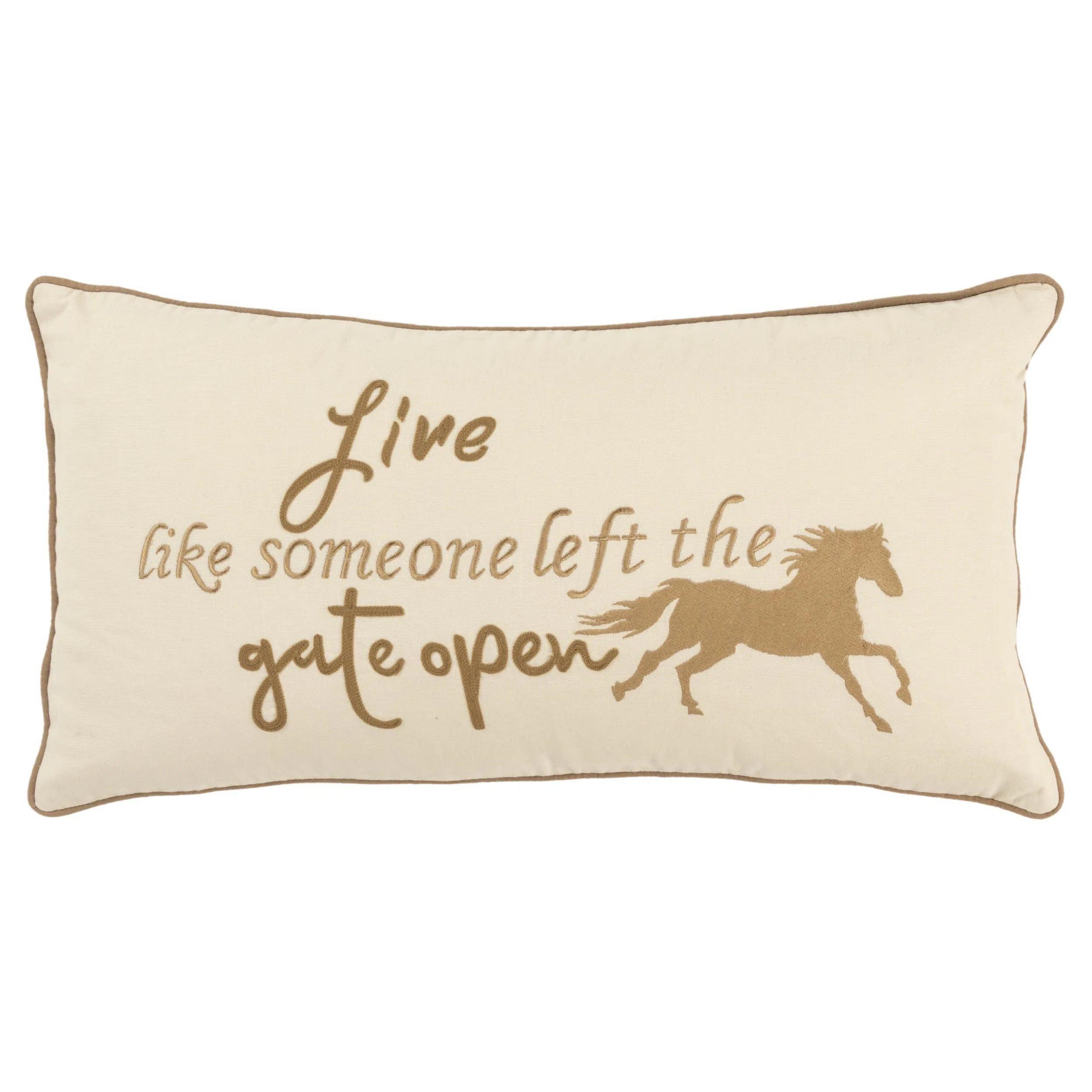 Yara Farmhouse Lumbar Pillow Cover With Insert Horse